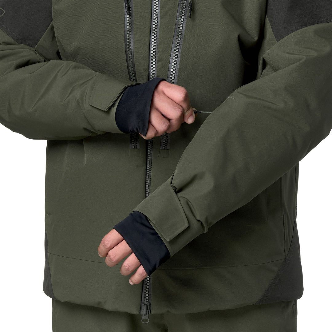 Veste de ski imperméable et isolée pour homme, coupe classique, verte main