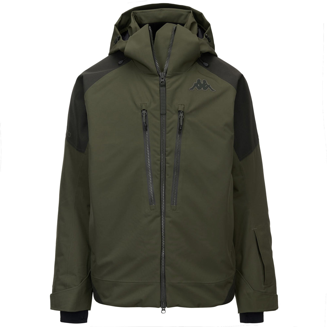 Green Men's Waterproof Padded Mid Jacket with Detachable Hood main