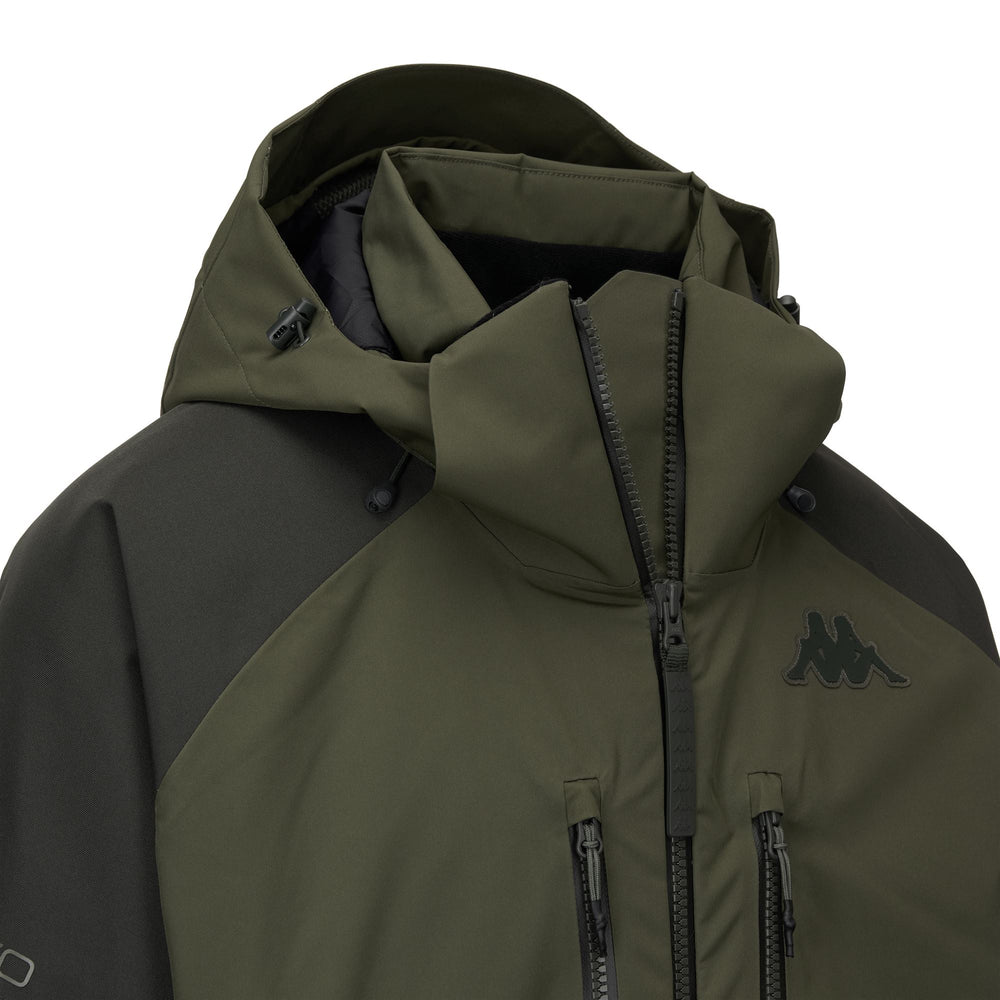 Green Men's Waterproof Padded Mid Jacket with Detachable Hood 02