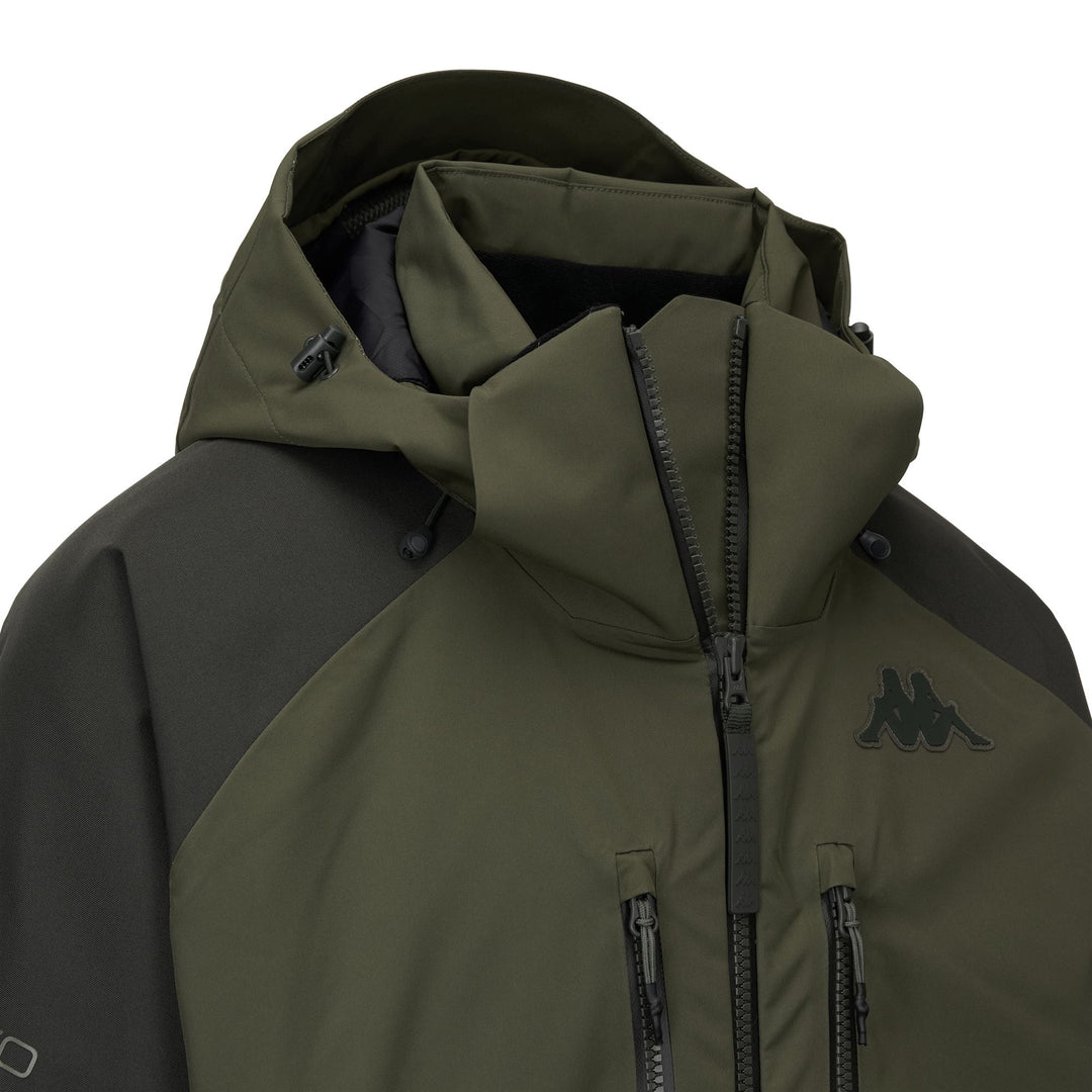 Green Men's Waterproof Padded Mid Jacket with Detachable Hood main