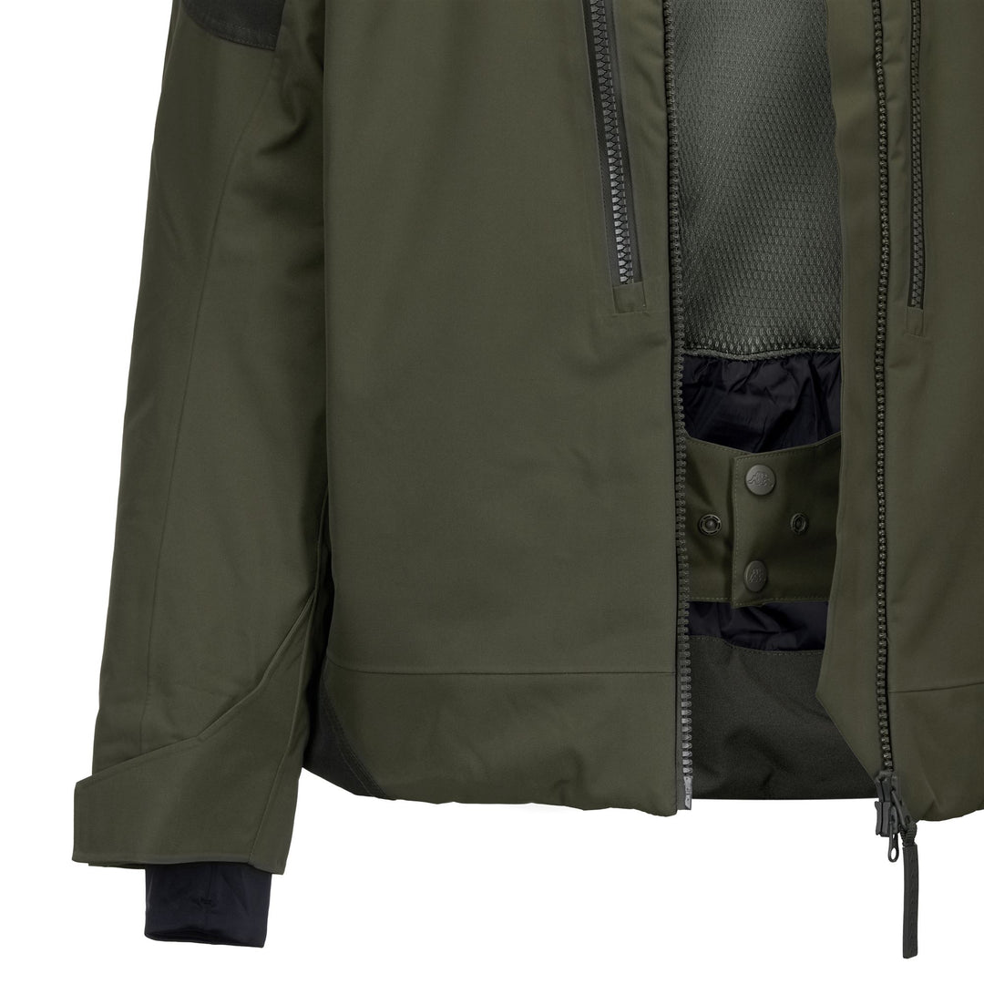 Veste de ski imperméable et isolée pour homme, coupe classique, verte main