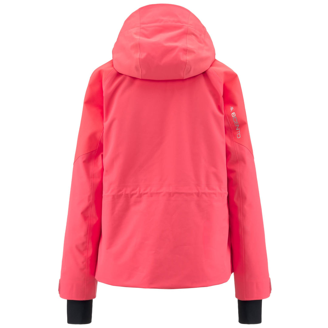Pink Orange Women's Waterproof Ski Jacket with Padded Protection main