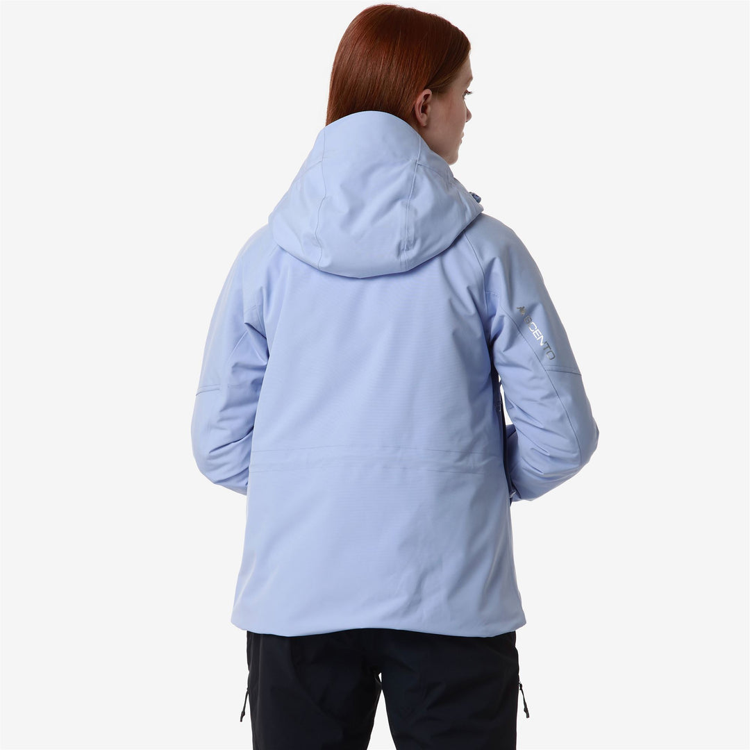 Chaqueta de esquí impermeable azul celeste para mujer con protección acolchada main
