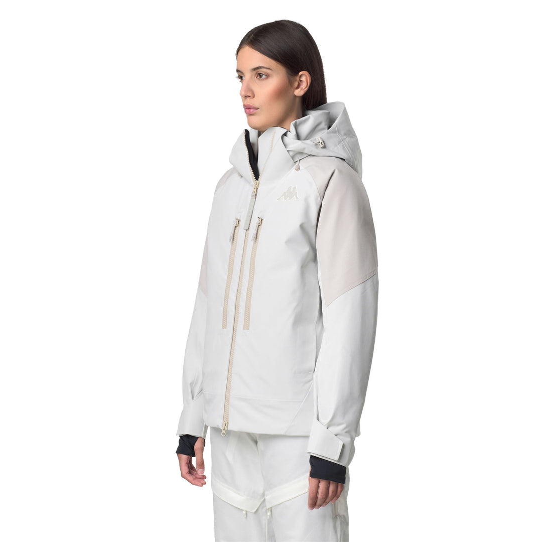 White beige Women's Waterproof Padded Jacket with Hood main
