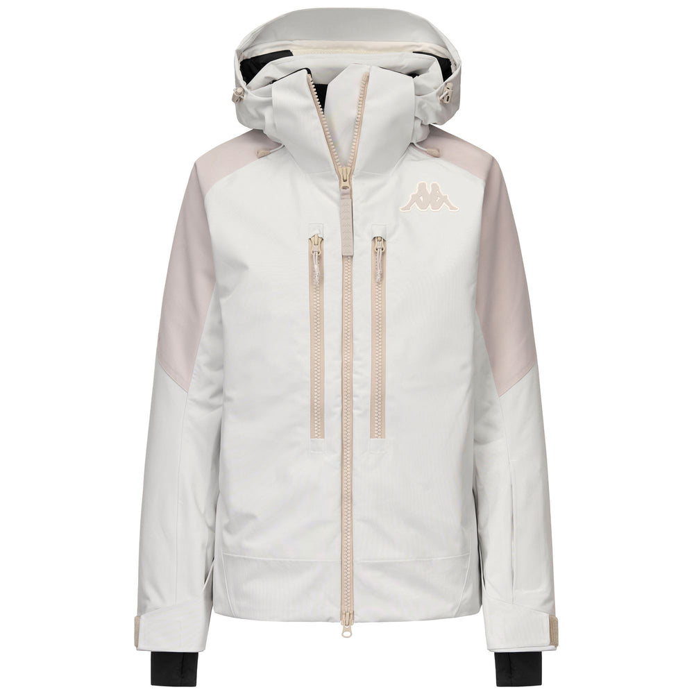 White beige Women's Waterproof Padded Jacket with Hood 02