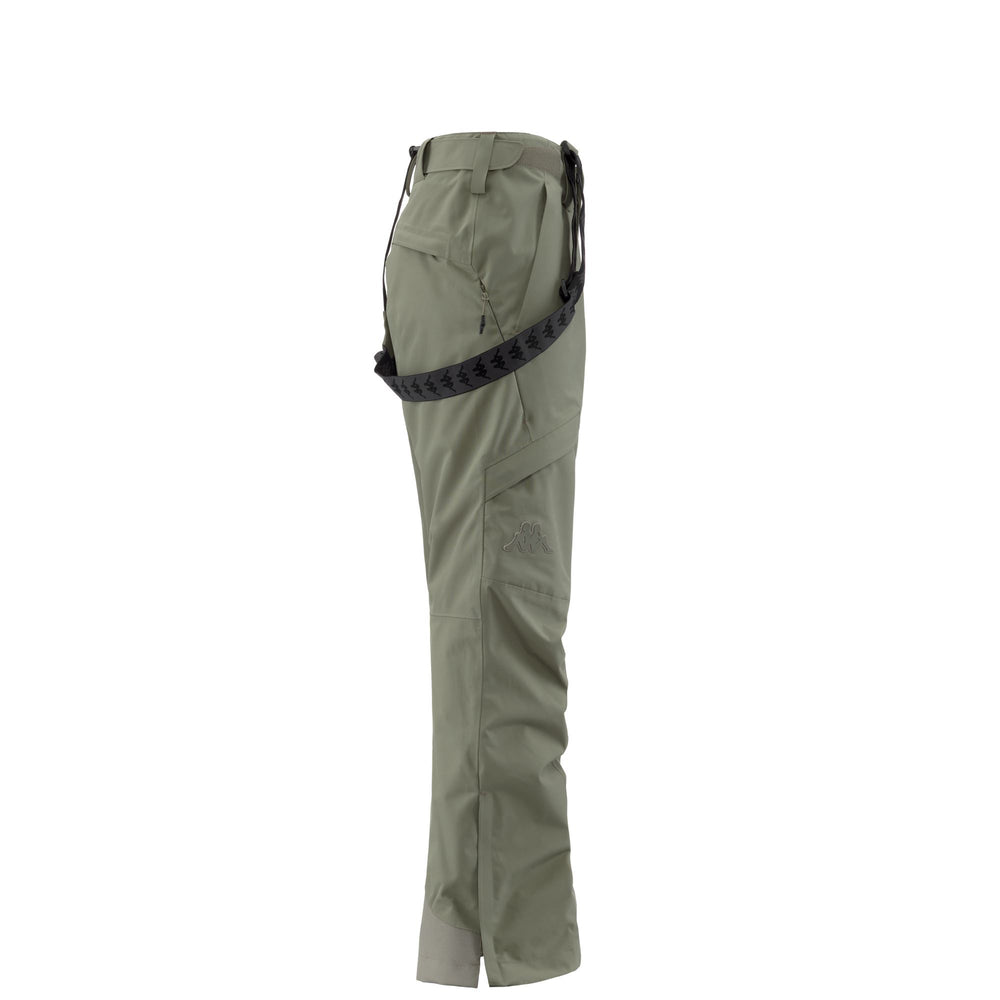 Pantalones de esquí aislantes verdes para hombre con protección impermeable 02