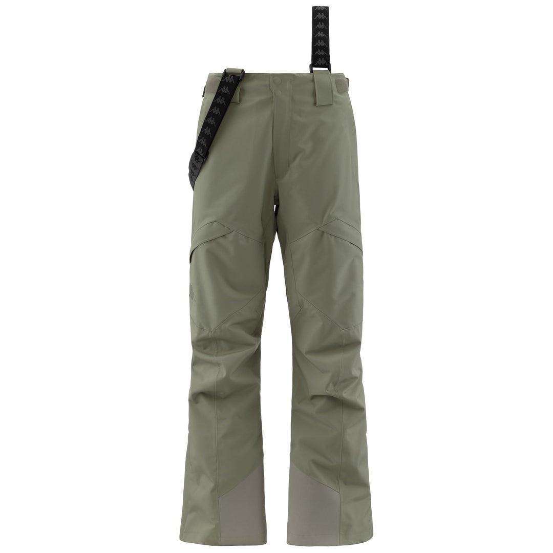 Pantalones de esquí aislantes verdes para hombre con protección impermeable 01