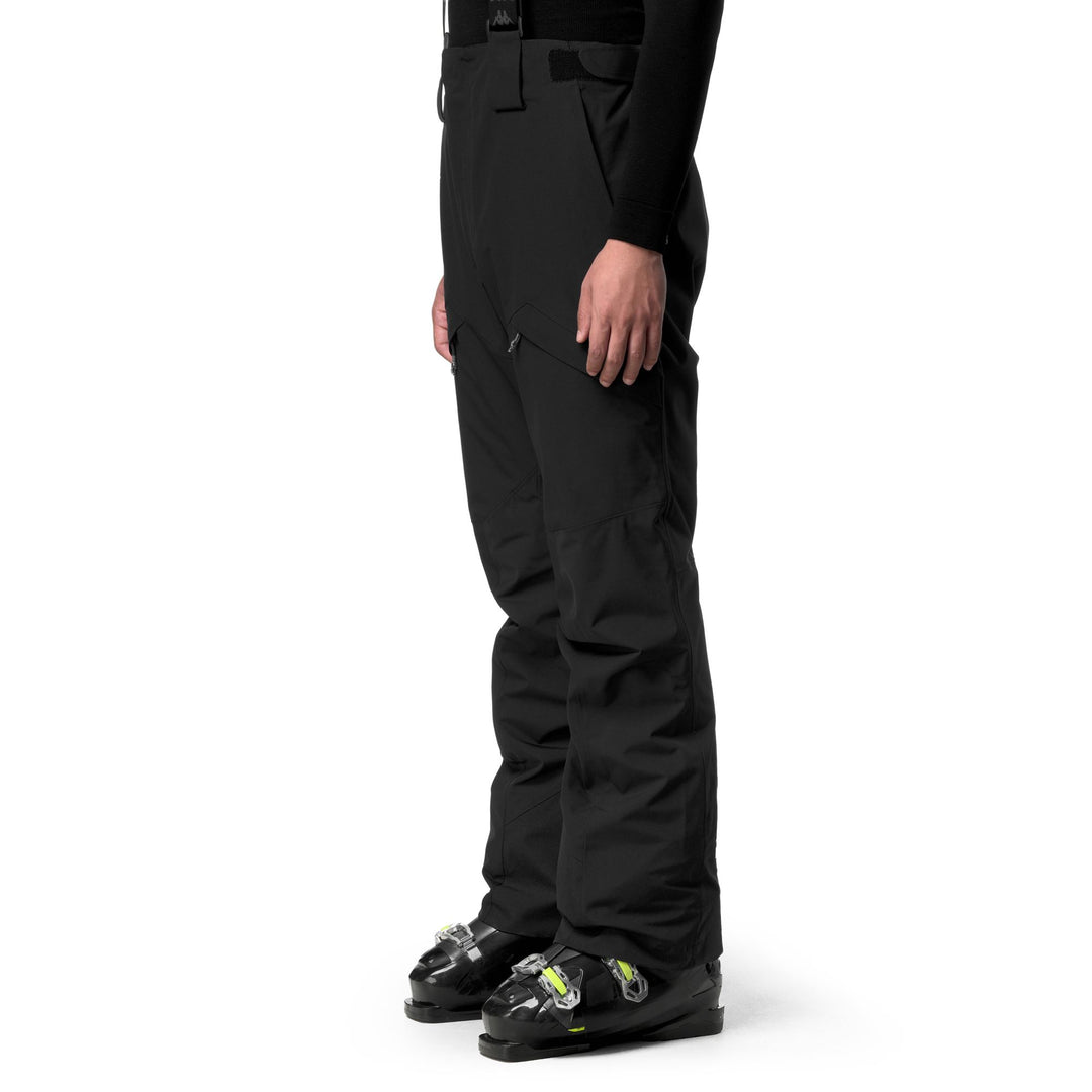 Pantalon de ski noir pour homme, coupe classique, isolé et imperméable. main