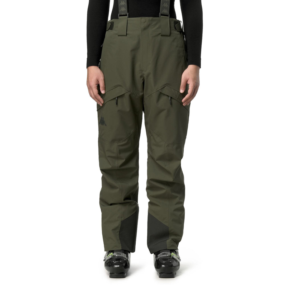 Pantalon de ski isolé pour homme, coupe classique, vert, avec protection imperméable 01