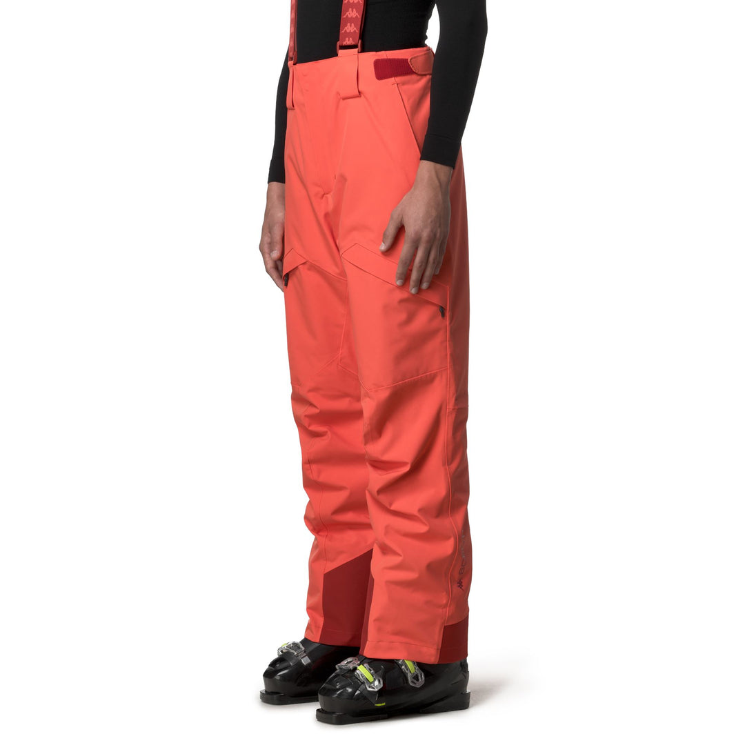 Pantalon de ski isolé pour homme, coupe classique, orange, avec protection imperméable main