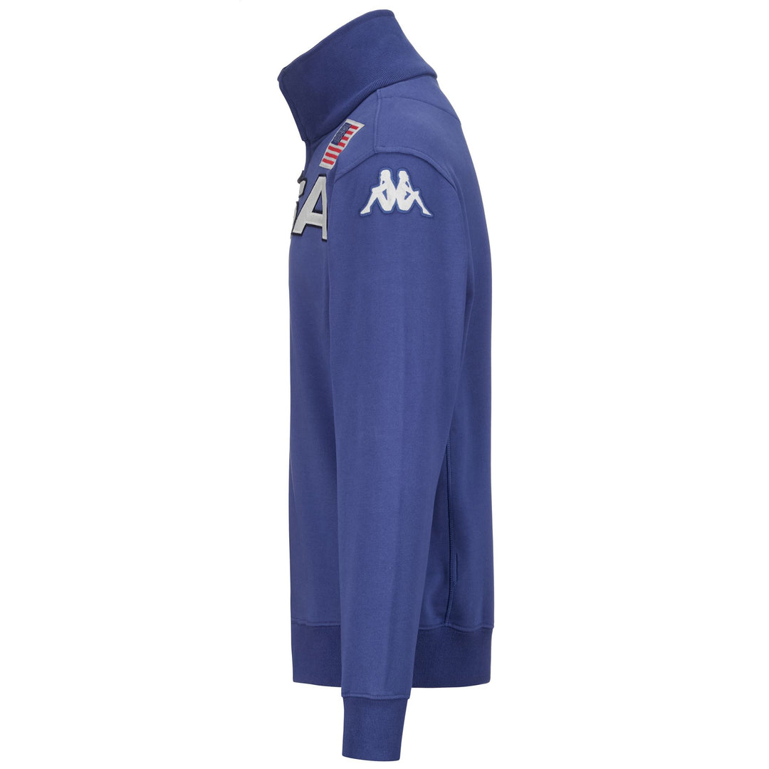 Polaire de ski bleue pour homme, coupe ajustée, avec fermeture éclair intégrale main