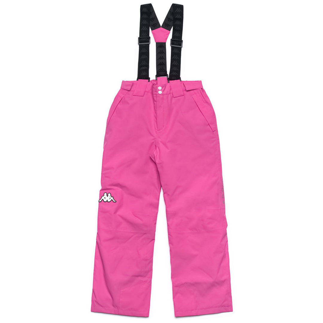 Fuchsia Kid's Regular Fit Padded Ski Trousers with Waterproof Protection 01