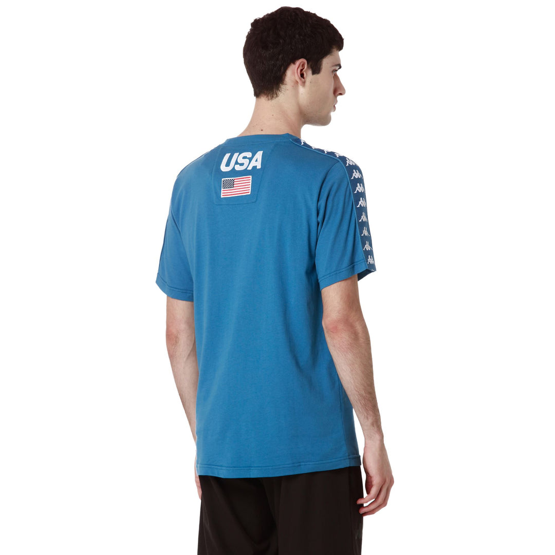 Deep Water Blue Men's Slim Fit Ski T-Shirt with Embroidered Logo main