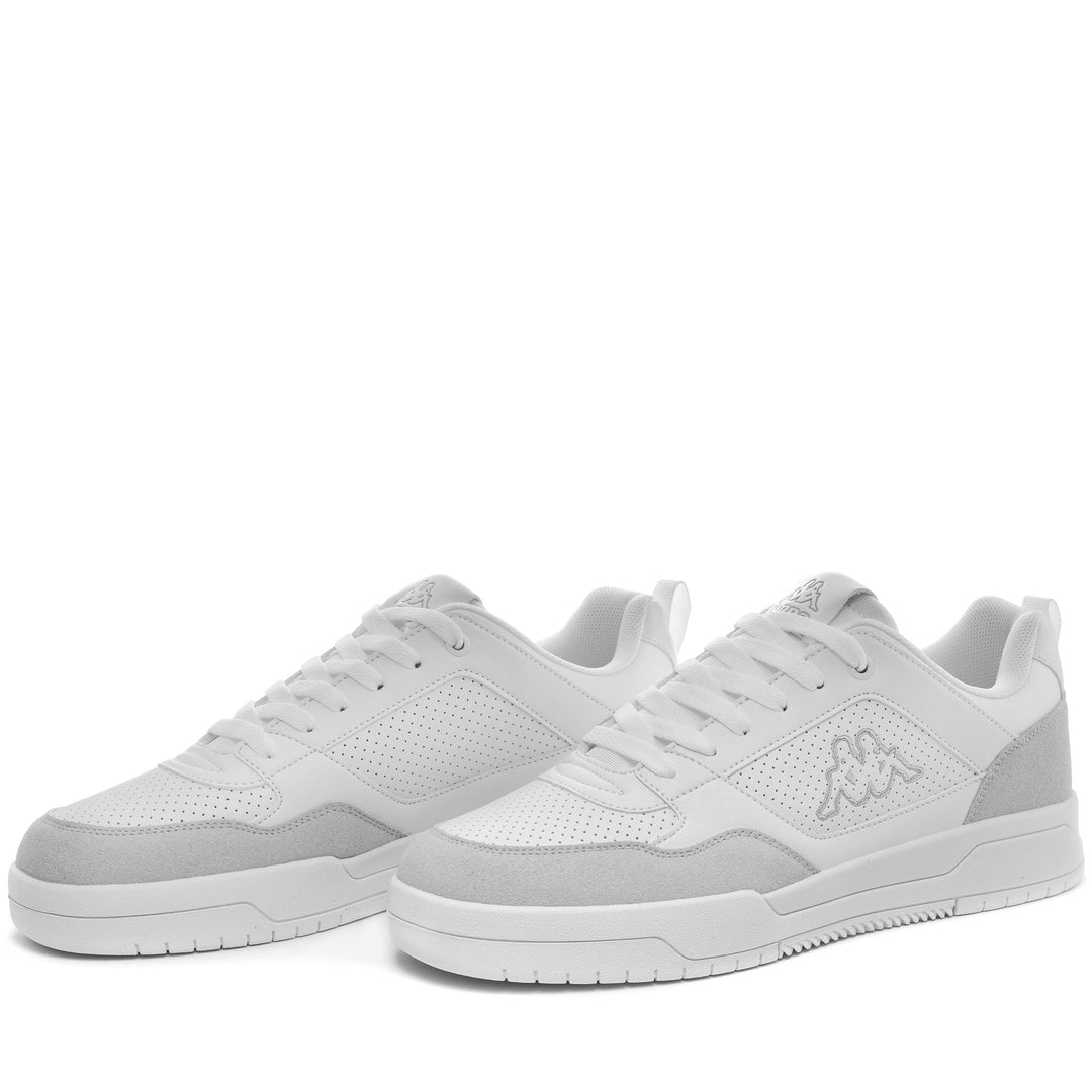 White Men's Low Cut Sneakers 01