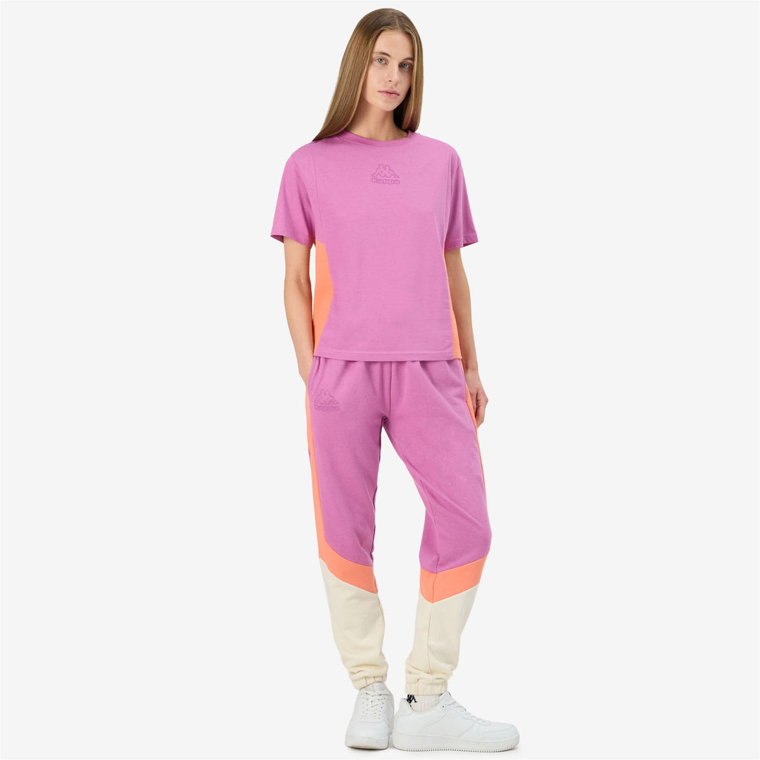 T-Shirt Sportiva Donna Corallo Viola con Inserti in Rete 01