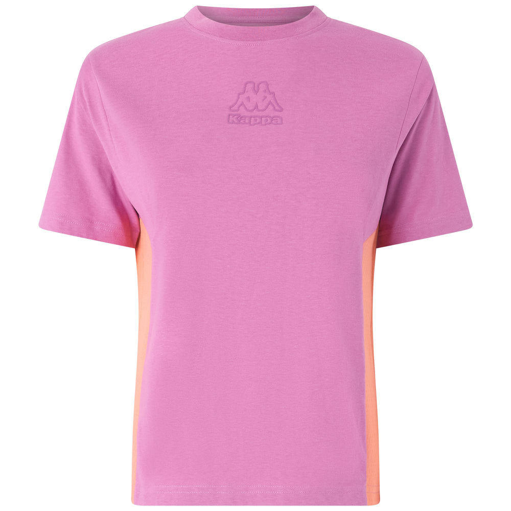 T-Shirt Sportiva Donna Corallo Viola con Inserti in Rete 02