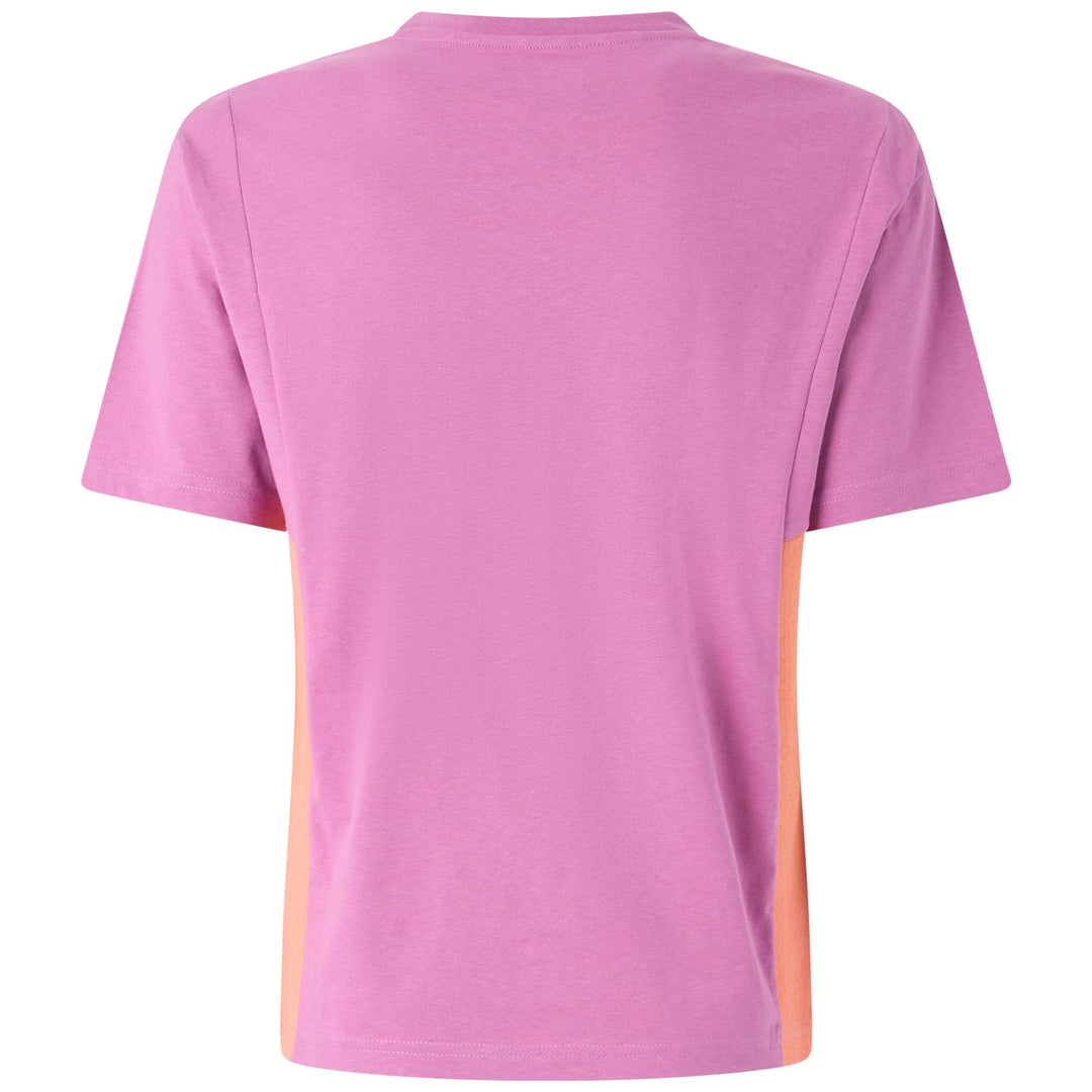 T-Shirt Sportiva Donna Corallo Viola con Inserti in Rete main