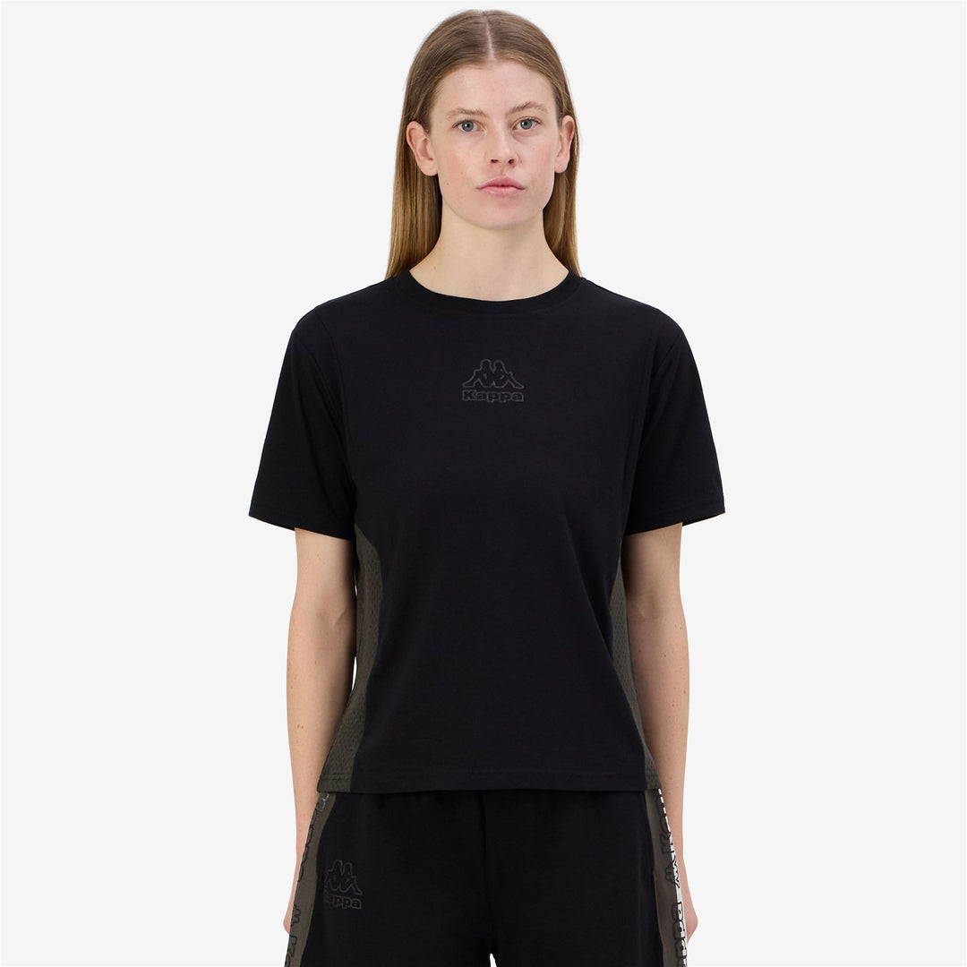 T-Shirt Jersey Sportiva Donna Nera con Inserti in Mesh main