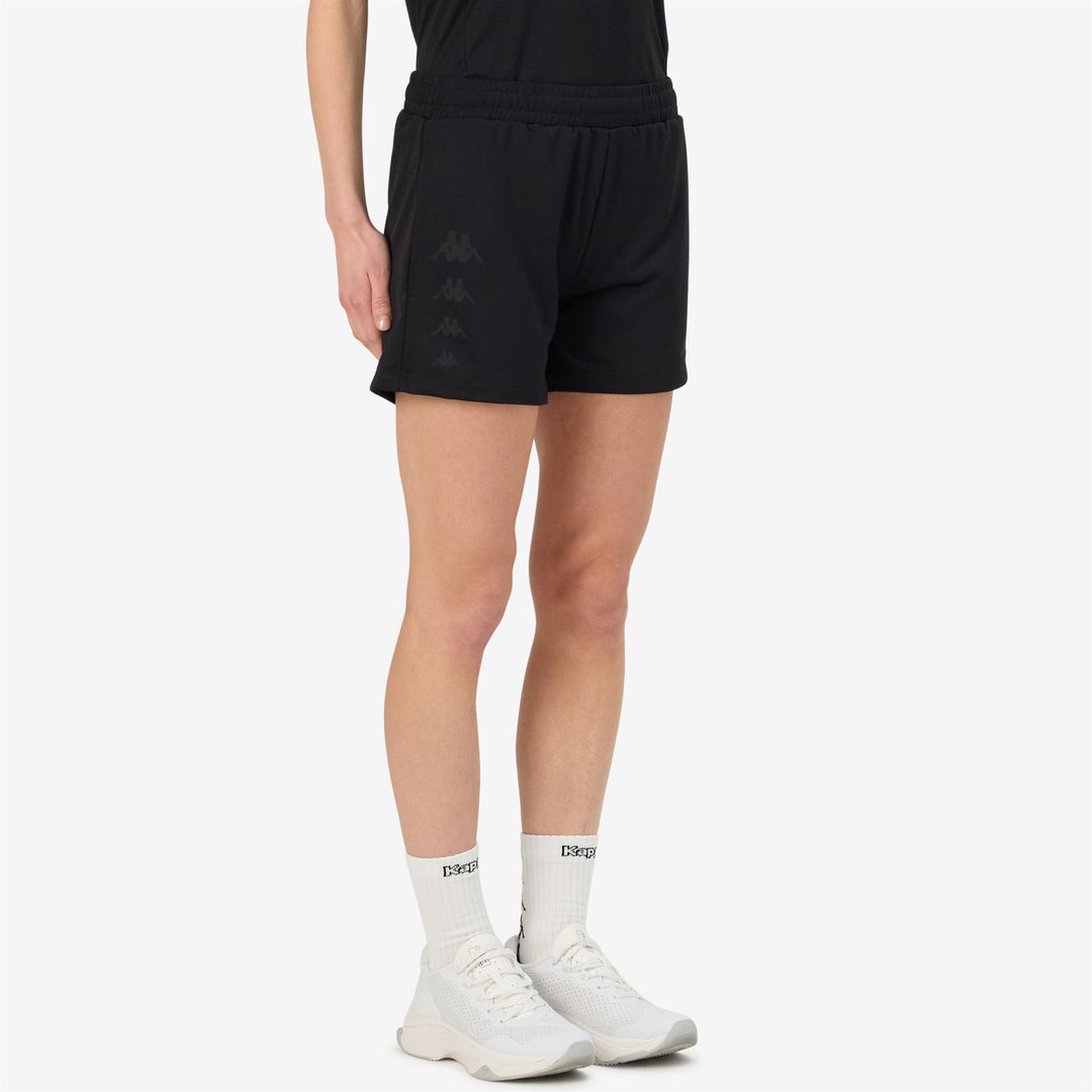 Pantaloni Corti Sportivi da Allenamento Donna Neri con Tasche Laterali main