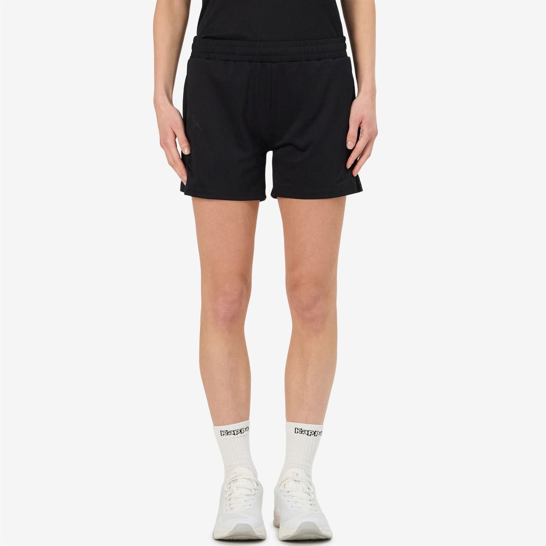 Pantaloni Corti Sportivi da Allenamento Donna Neri con Tasche Laterali main