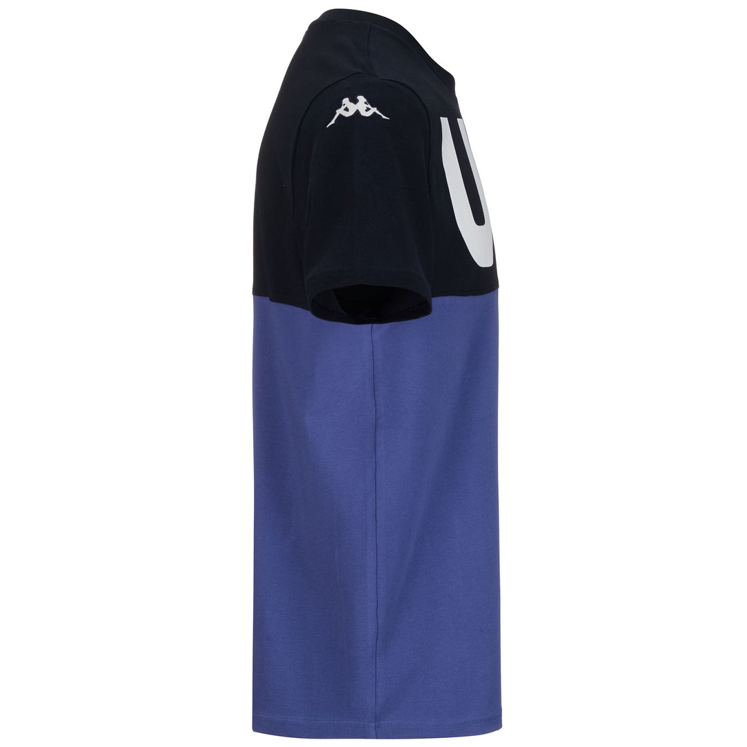 T-shirt de ski unisexe bleu, coupe ajustée, personnalisable avec l'équipe main