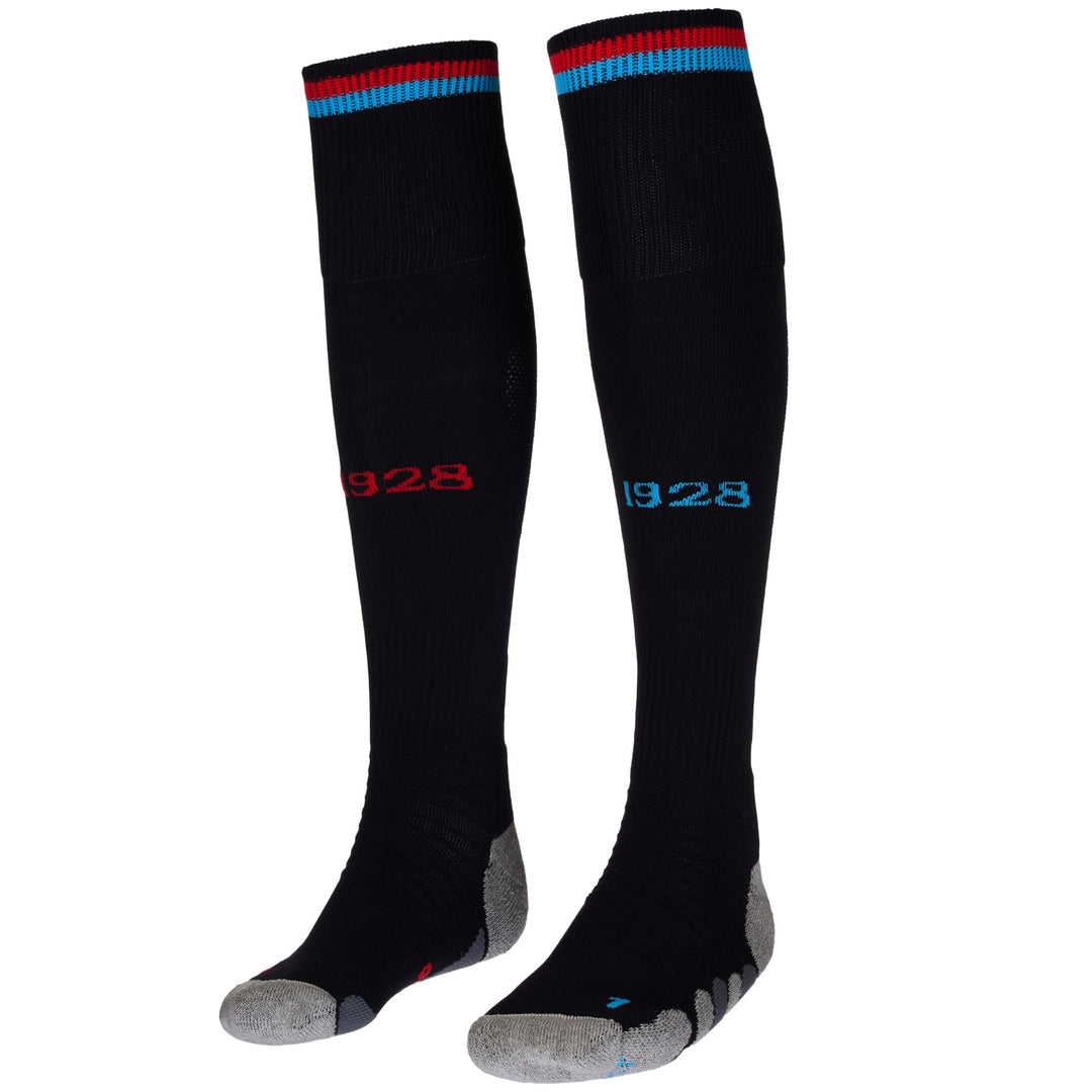 Calcetines deportivos negros hasta la rodilla para hombre con amortiguación 01