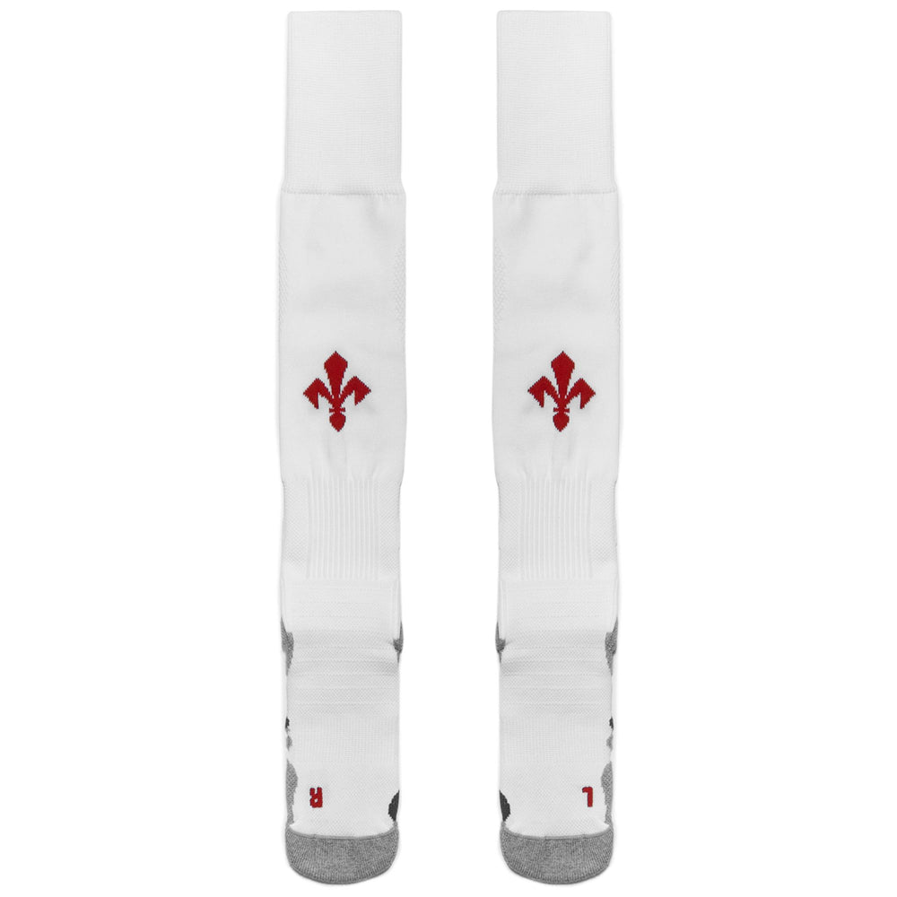 White Men's ACF Fiorentina Football Knee High Socks with Anatomical Padding 02