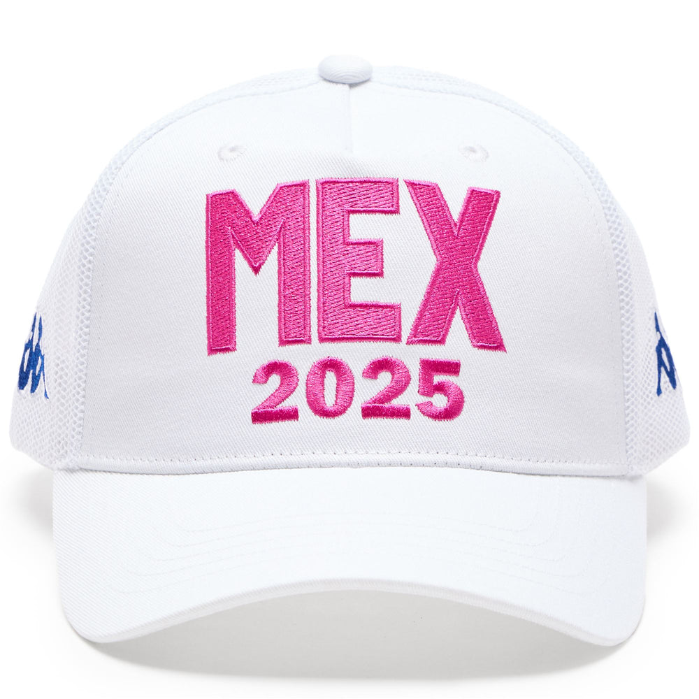 Cappellino unisex con visiera in rete di poliestere bianco e logo Omini 02