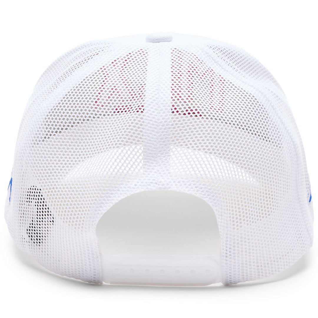 Cappellino unisex con visiera in rete di poliestere bianco e logo Omini 01