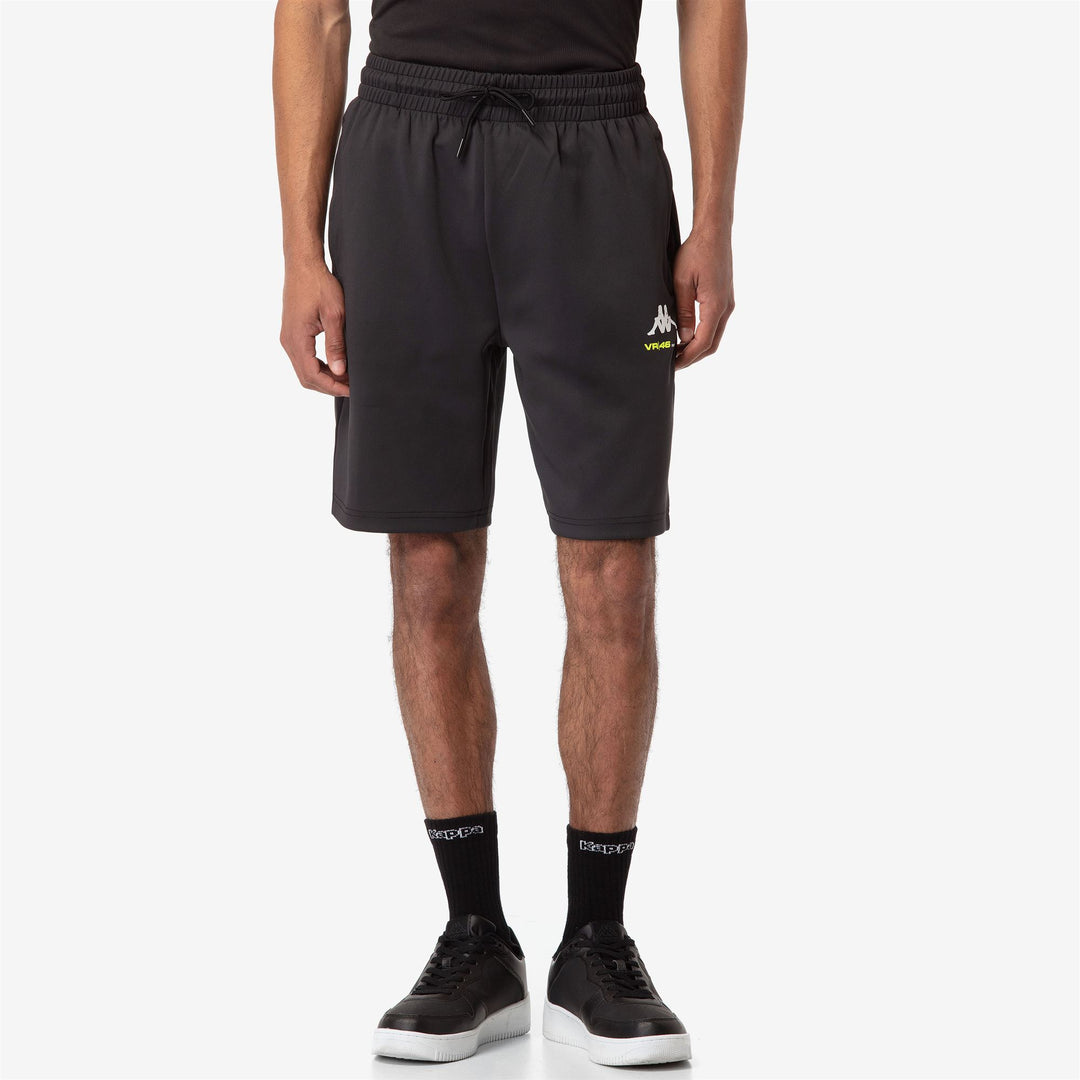 Black Men's Regular Fit VR46 Racing Team Sports Shorts main