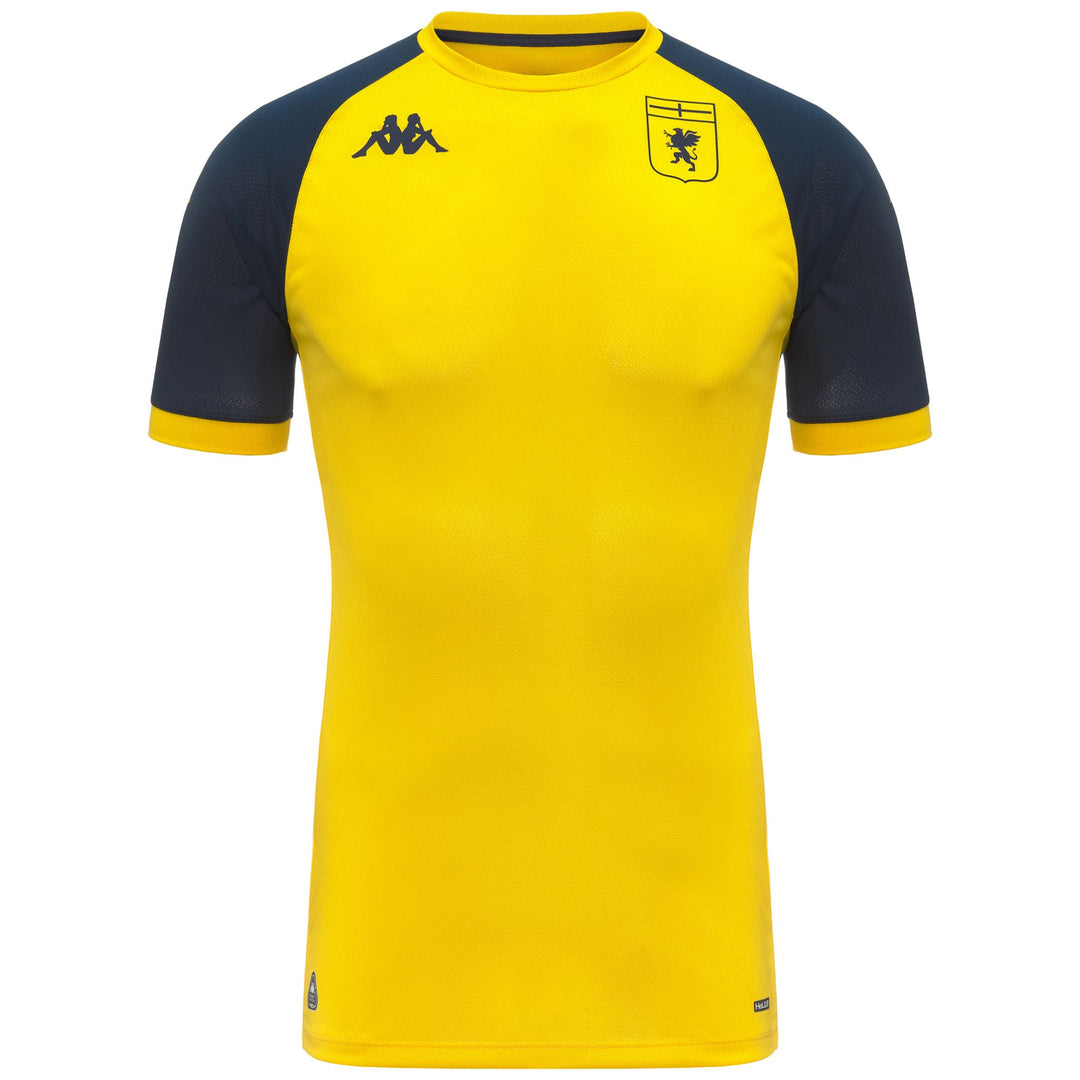 Maillot d'entraînement de football Genoa pour homme, jaune, coupe ajustée, en tissu recyclé 01