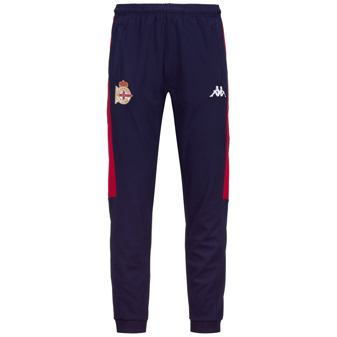 Pantaloni sportivi slim fit da uomo blu marino con tasche con cerniera 01