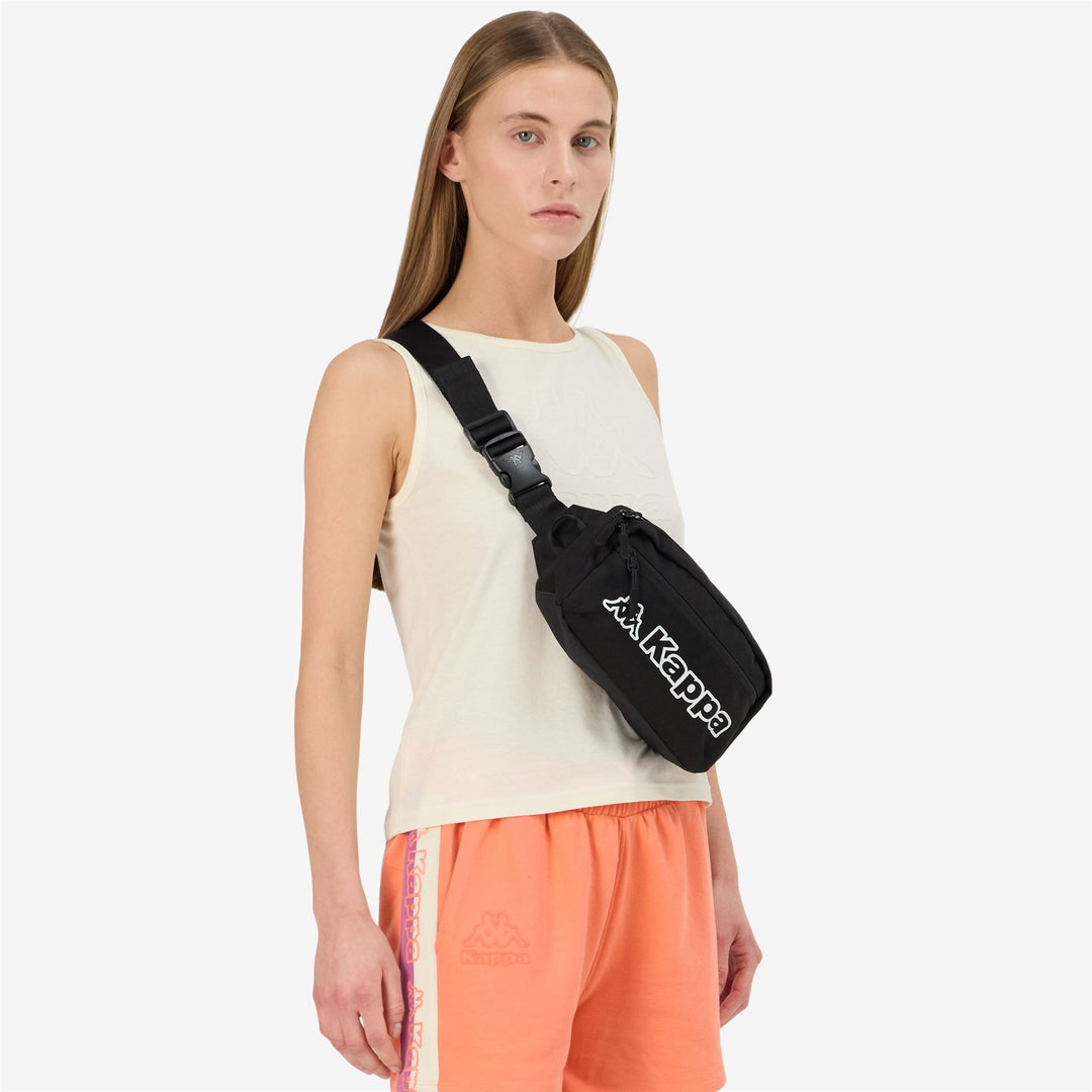 Marsupio unisex in poliestere nero con logo main