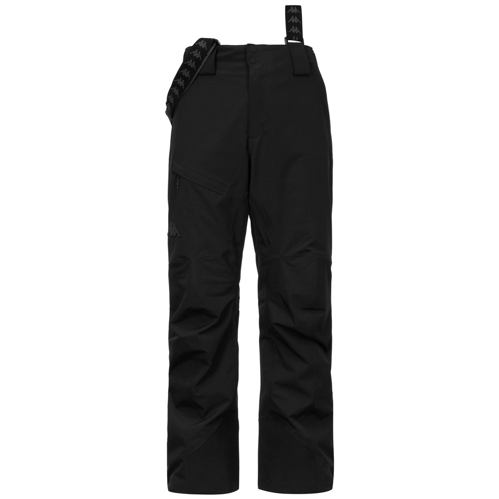 Black Men's Waterproof Padded Sport Trousers with Zipper and Braces 02