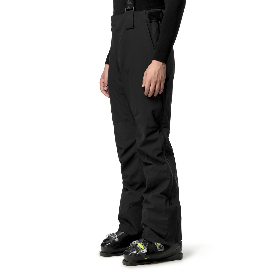 Black Men's Waterproof Padded Sport Trousers with Zipper and Braces main