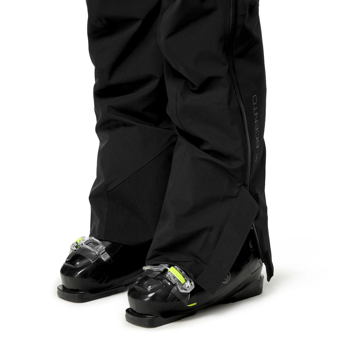 Black Men's Waterproof Padded Sport Trousers with Zipper and Braces main