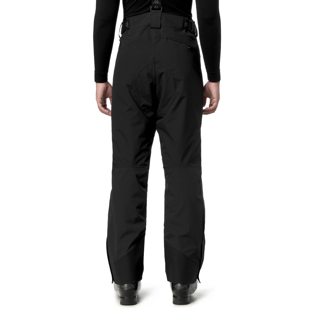 Black Men's Waterproof Padded Sport Trousers with Zipper and Braces main