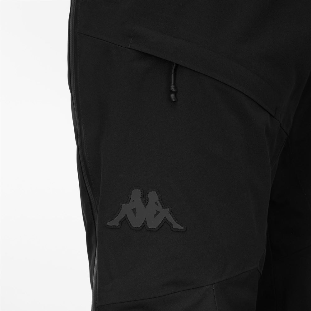 Black Men's Waterproof Padded Sport Trousers with Zipper and Braces 02