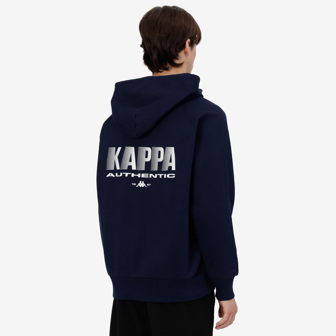 Men's Blue Brushed Hoodie With Kangaroo Pocket. main