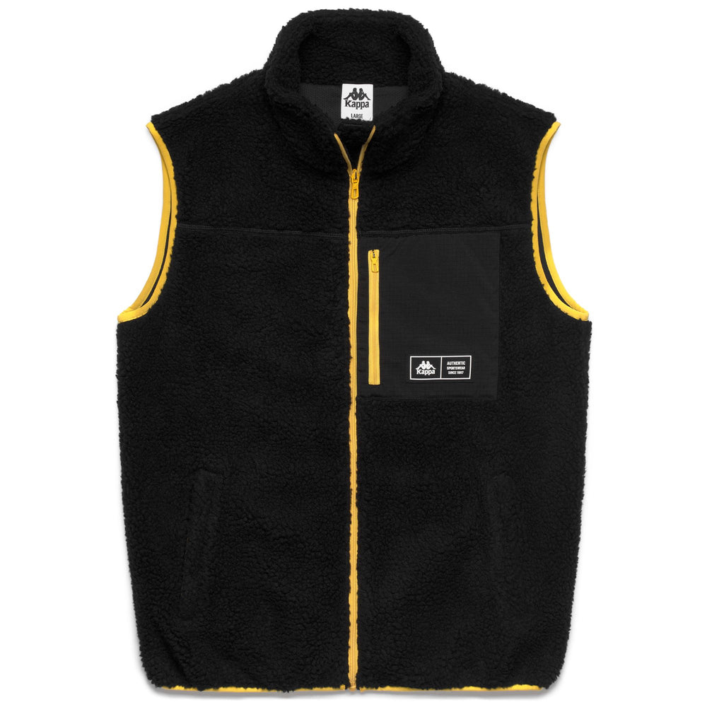Black Men's Fleece Vest with Zip and Pockets 02
