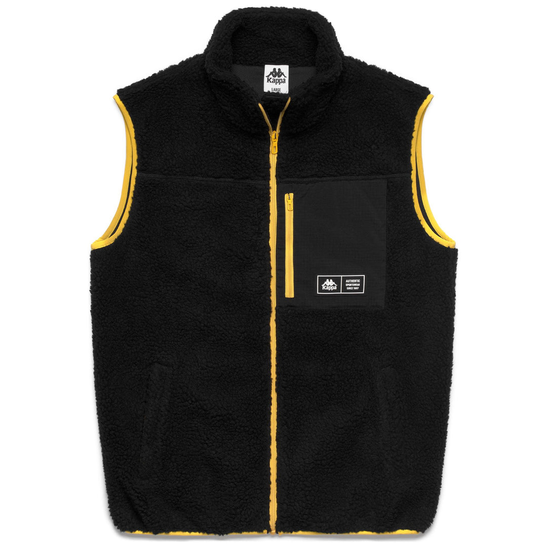 Black Men's Fleece Vest with Zip and Pockets main