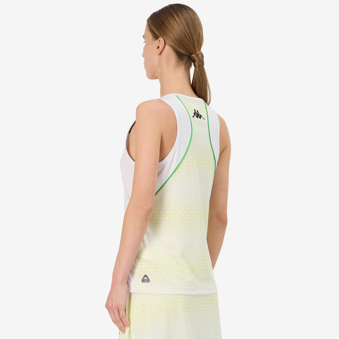 White Women's Regular Fit Padel Jersey Tank with Geometric Graphic main
