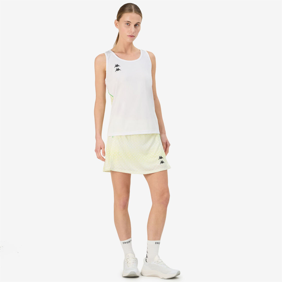 White Women's Regular Fit Padel Jersey Tank with Geometric Graphic main