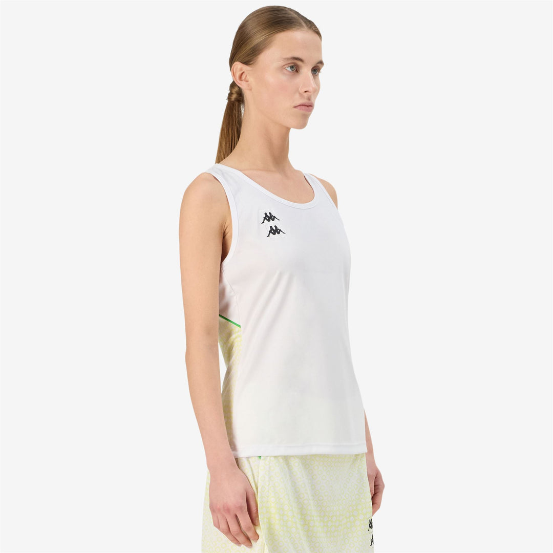White Women's Regular Fit Padel Jersey Tank with Geometric Graphic main