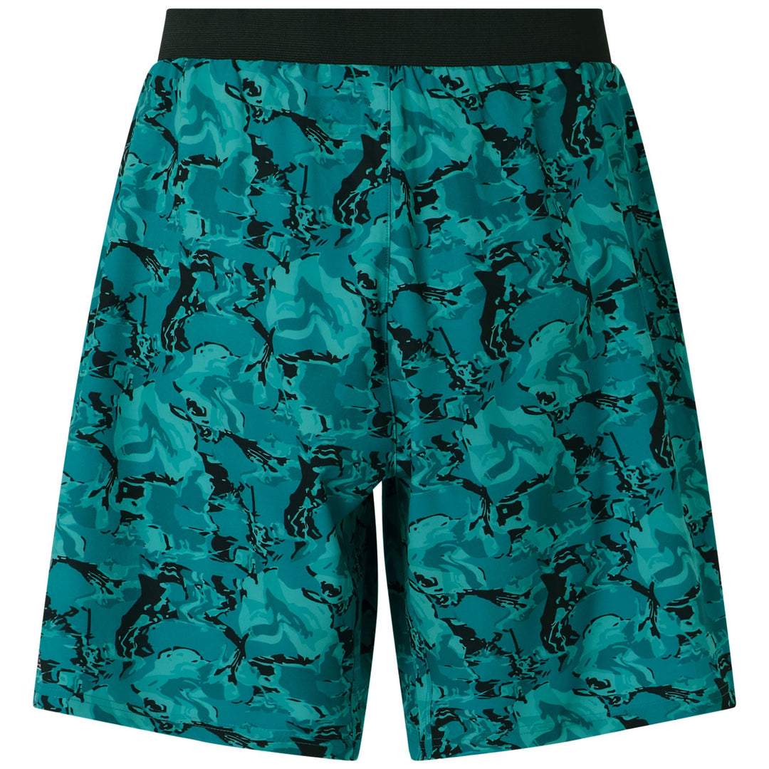 Pantalones cortos deportivos de entrenamiento para hombre en verde azulado con estampado integral main