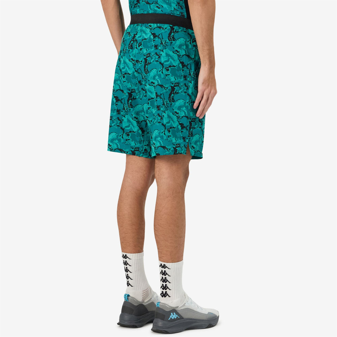 Pantaloni Sportivi Uomo Verde Blu con Stampa Totale main