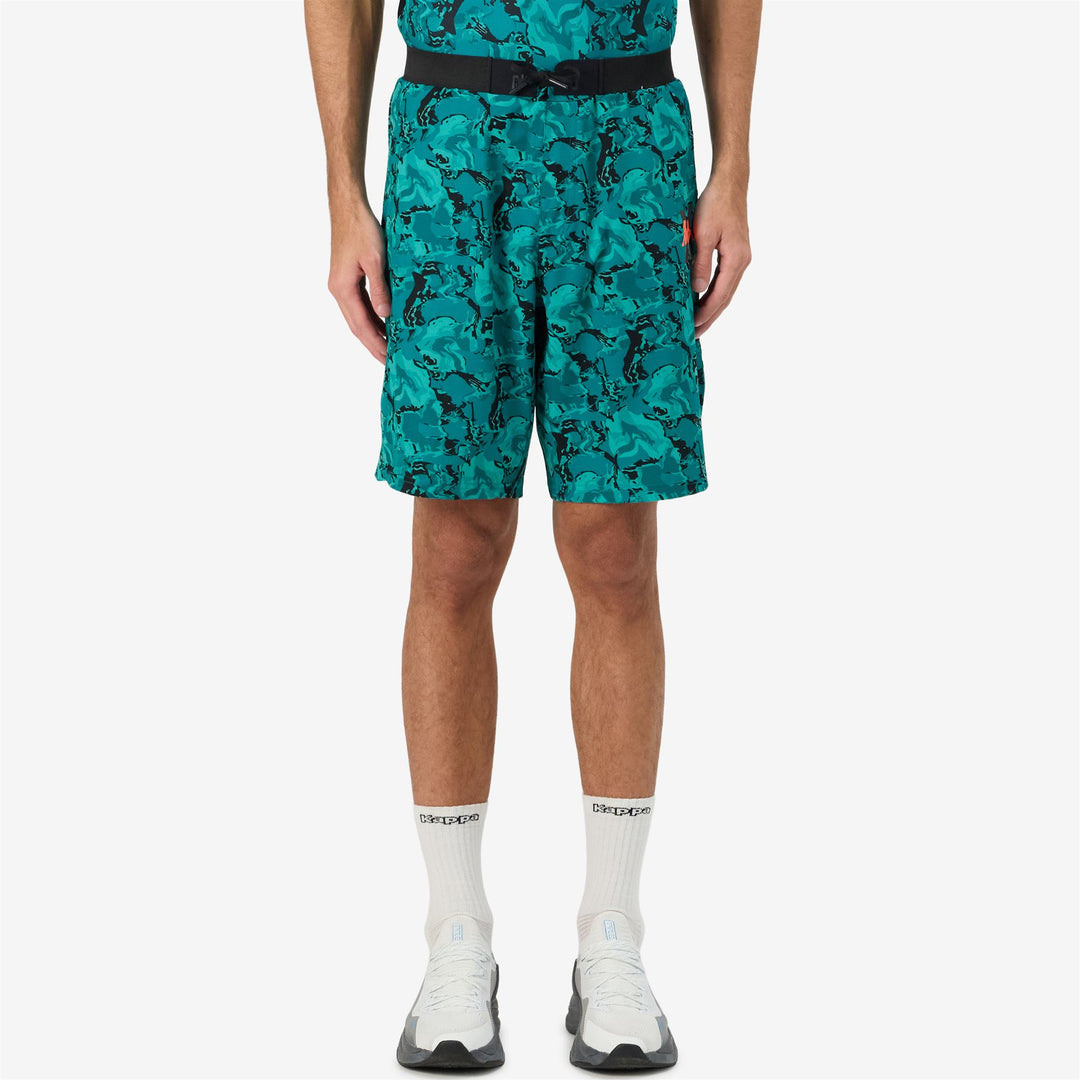 Pantaloni Sportivi Uomo Verde Blu con Stampa Totale main