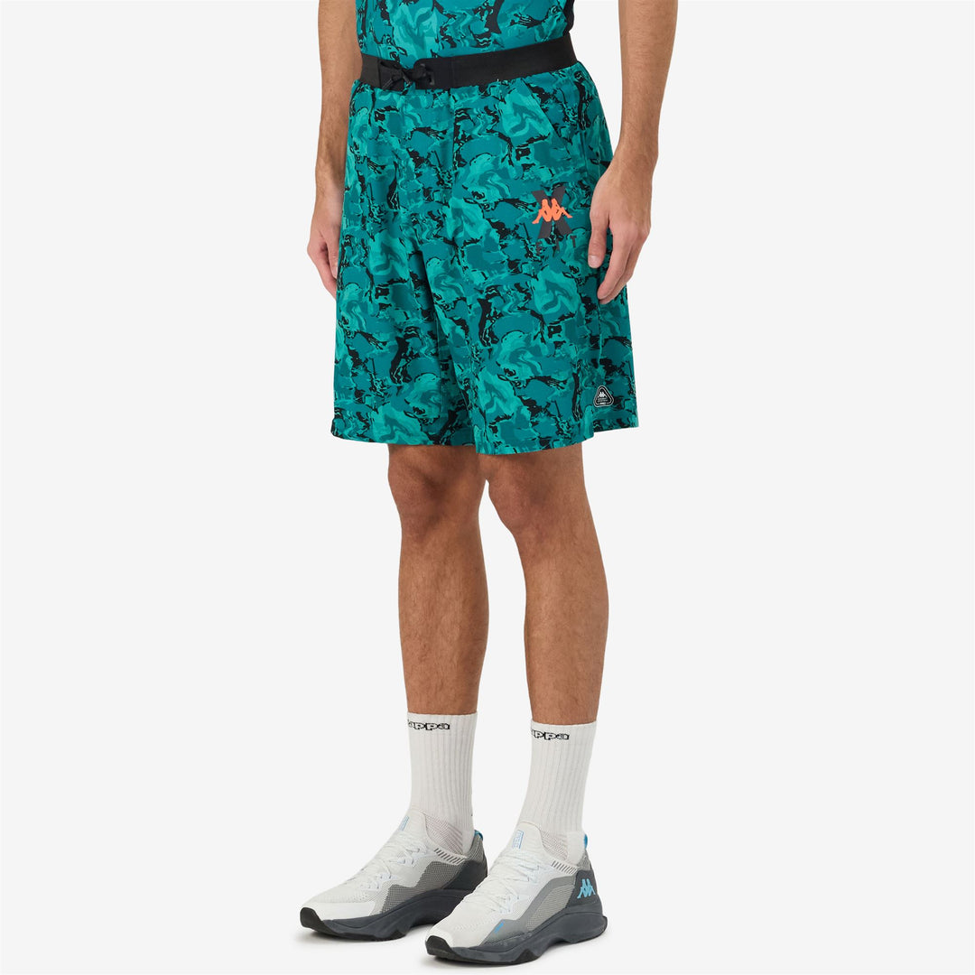 Pantaloni Sportivi Uomo Verde Blu con Stampa Totale main