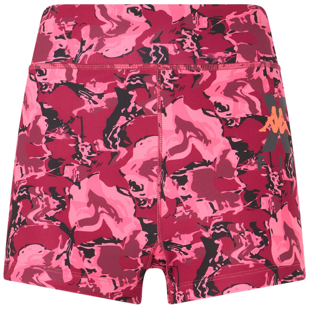 Short de sport moulant rouge pour femme en jersey extensible 01