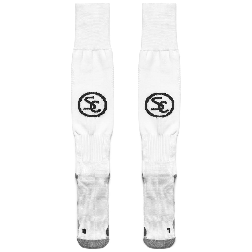 White Men's Knee High Sports Socks with Cushioning 02